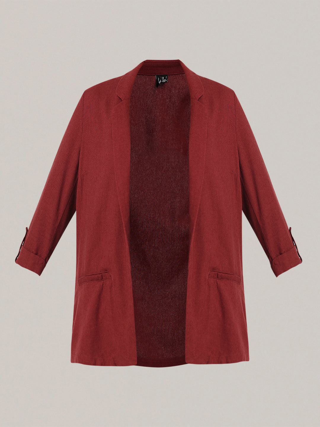 Dark Red Loose Fit Blazer