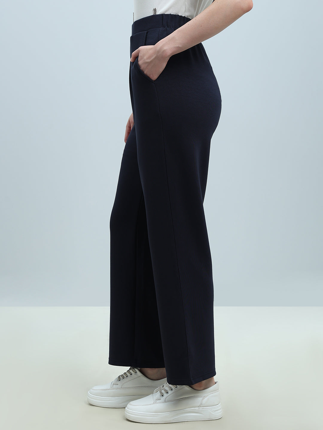 Navy Straight Fit Pants