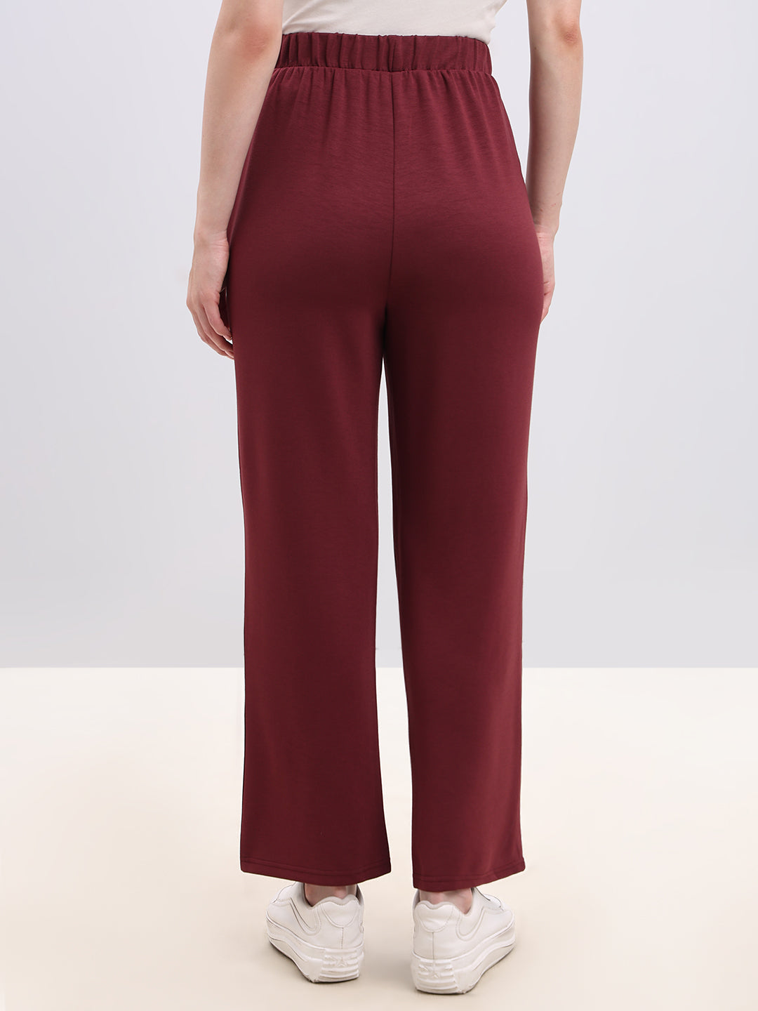 Maroon Straight Fit Pants