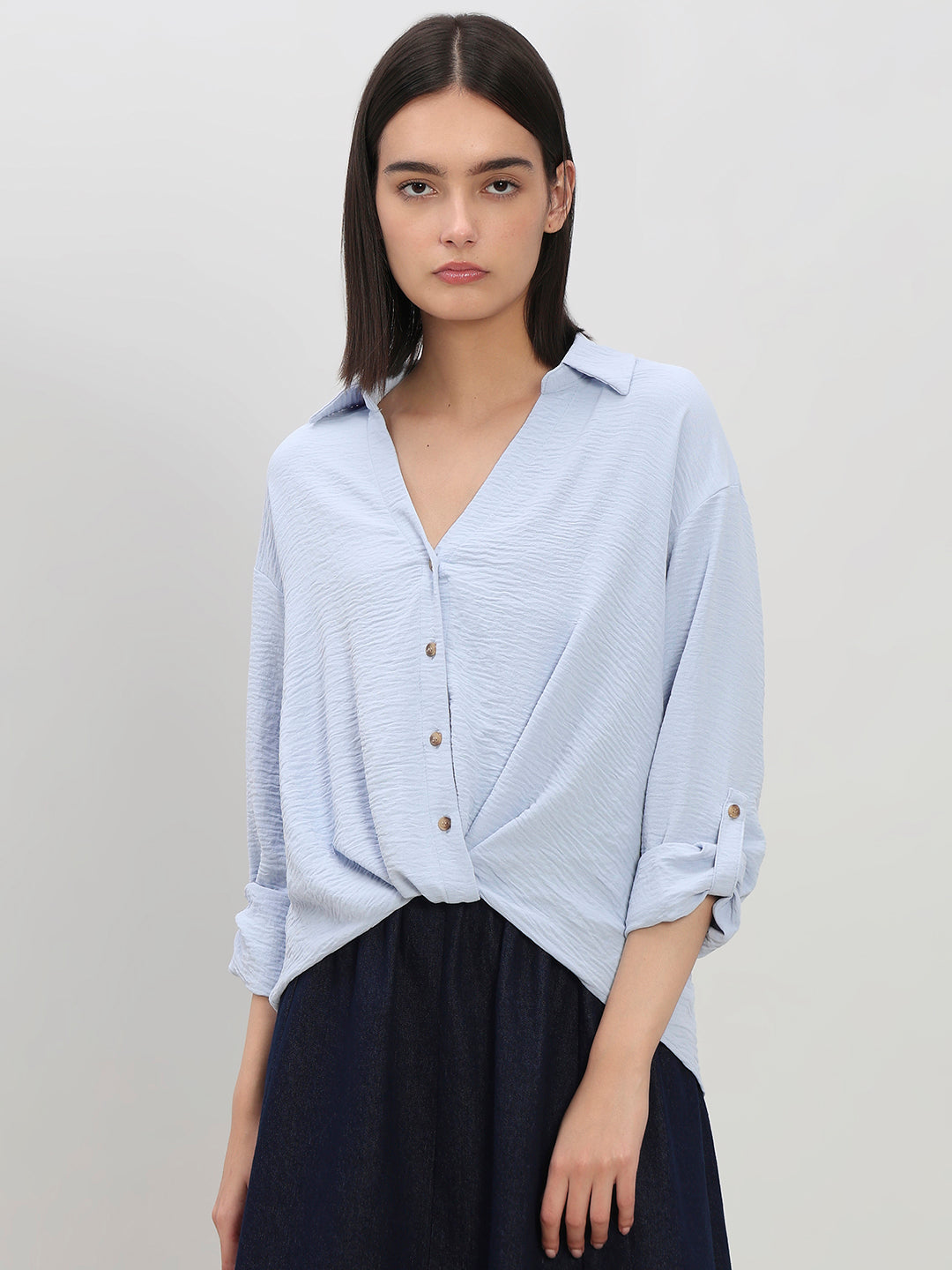 Button-Down Draped Shirt
