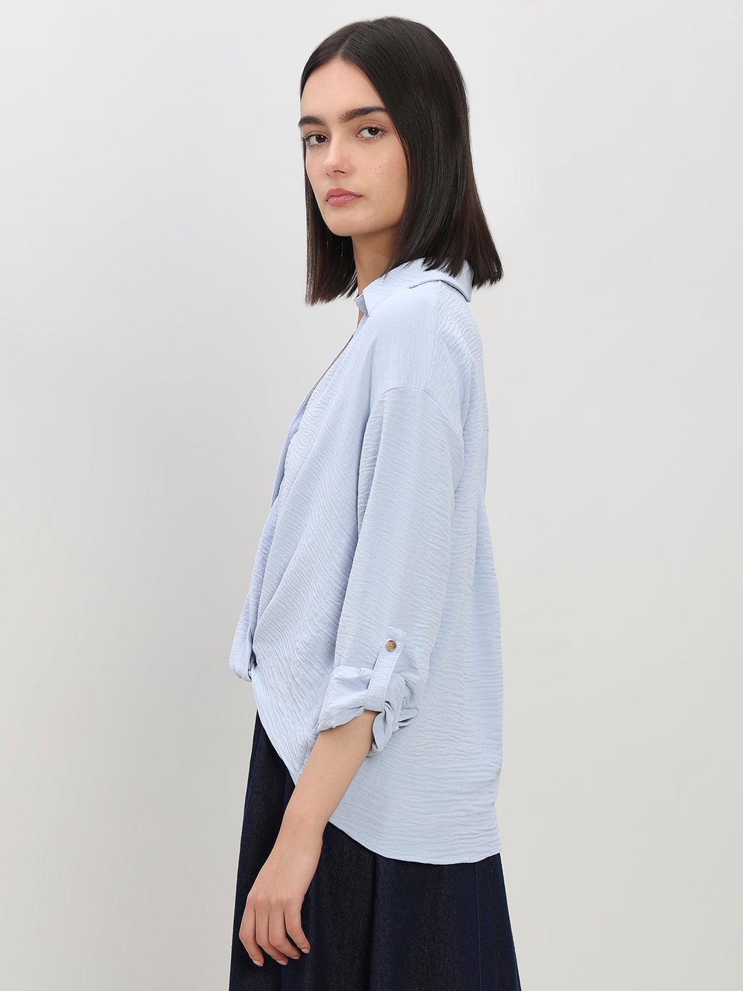 Button-Down Draped Shirt