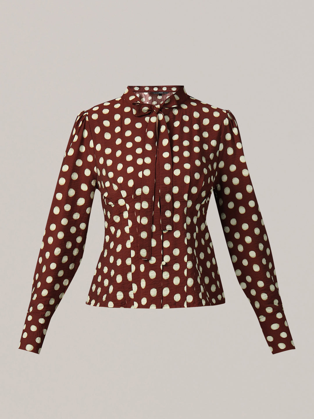 Polka Dot Tie-Detail Shirt
