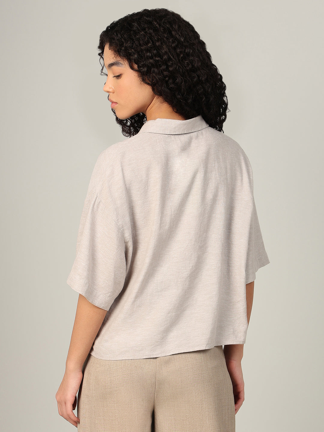 Linen Blend Short Sleeved Shirt