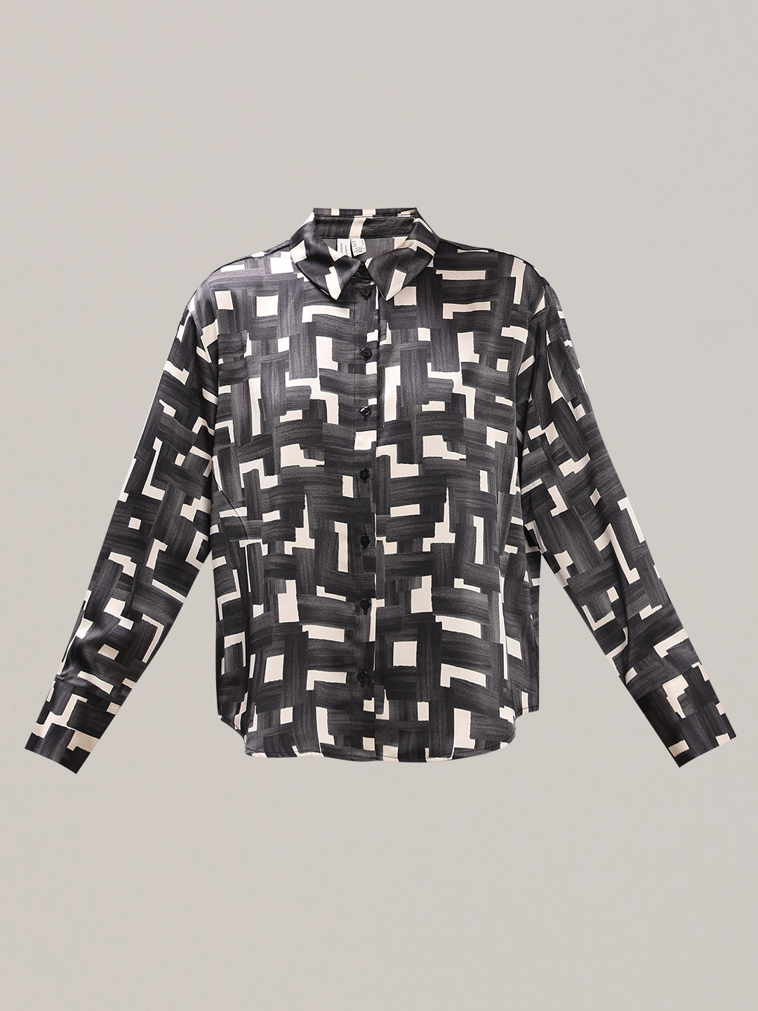Geometric Print Button-Down Shirt