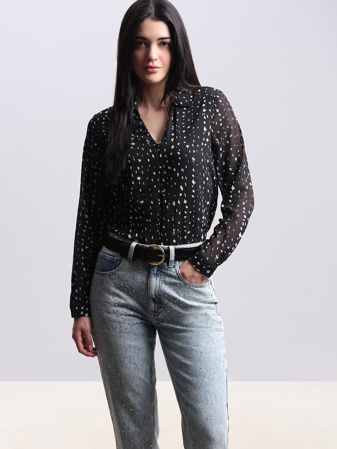 V-Neck Printed Top - XS