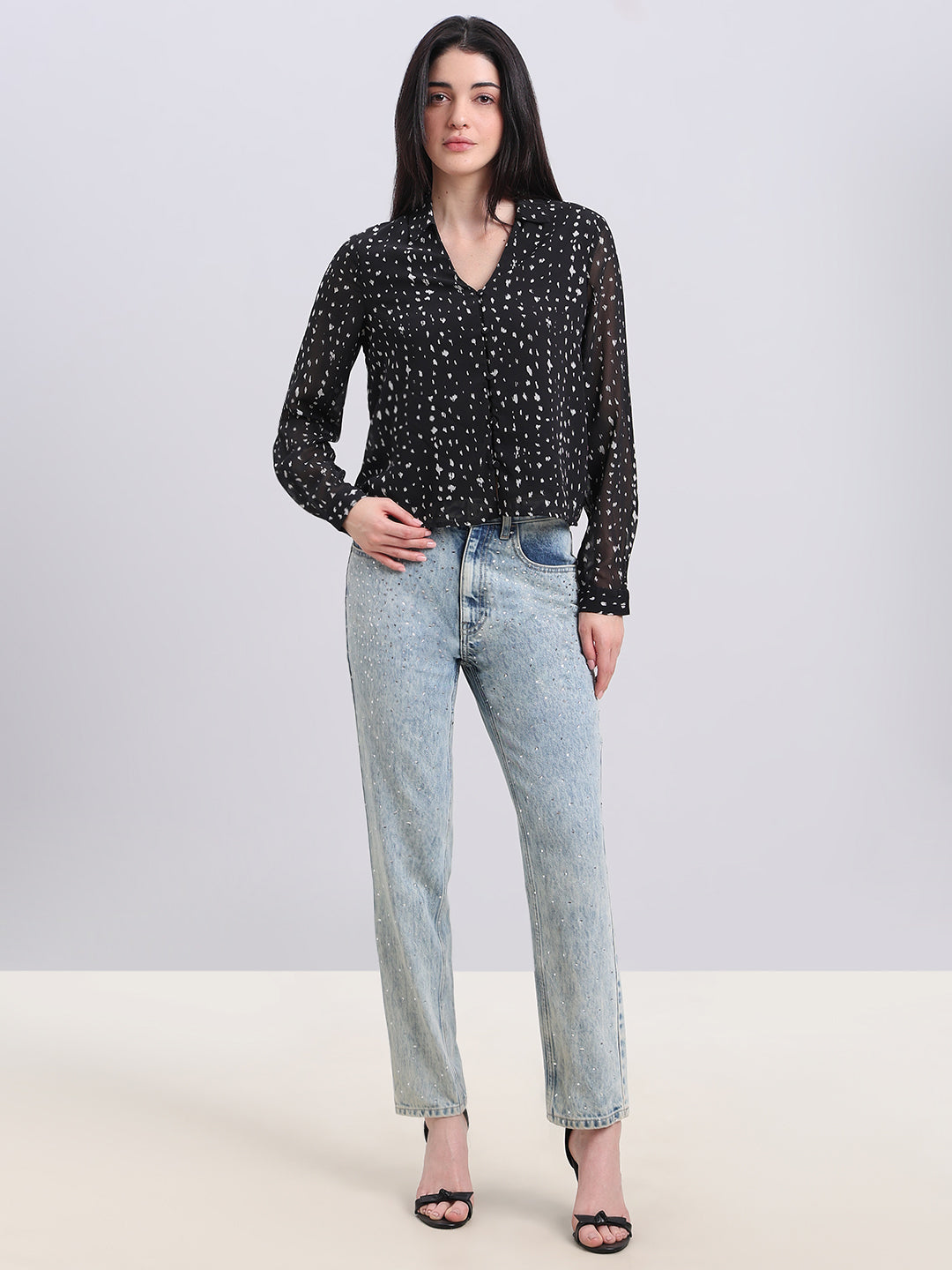 V-Neck Printed Top