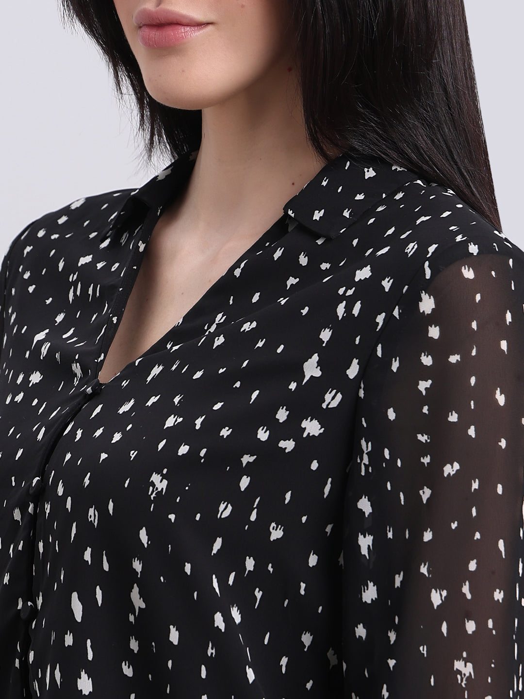 V-Neck Printed Top