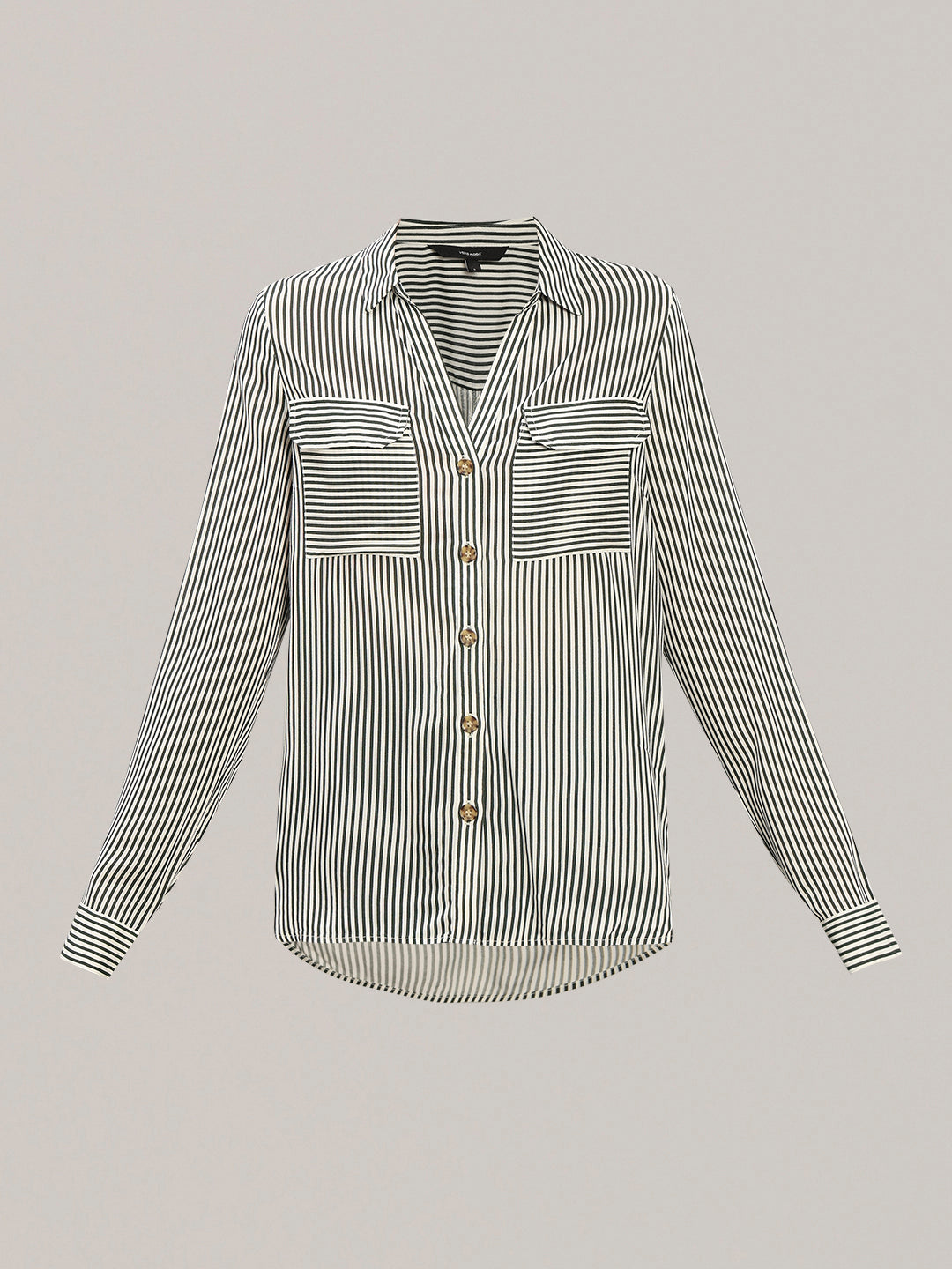 Striped Full Sleeves Shirt-White