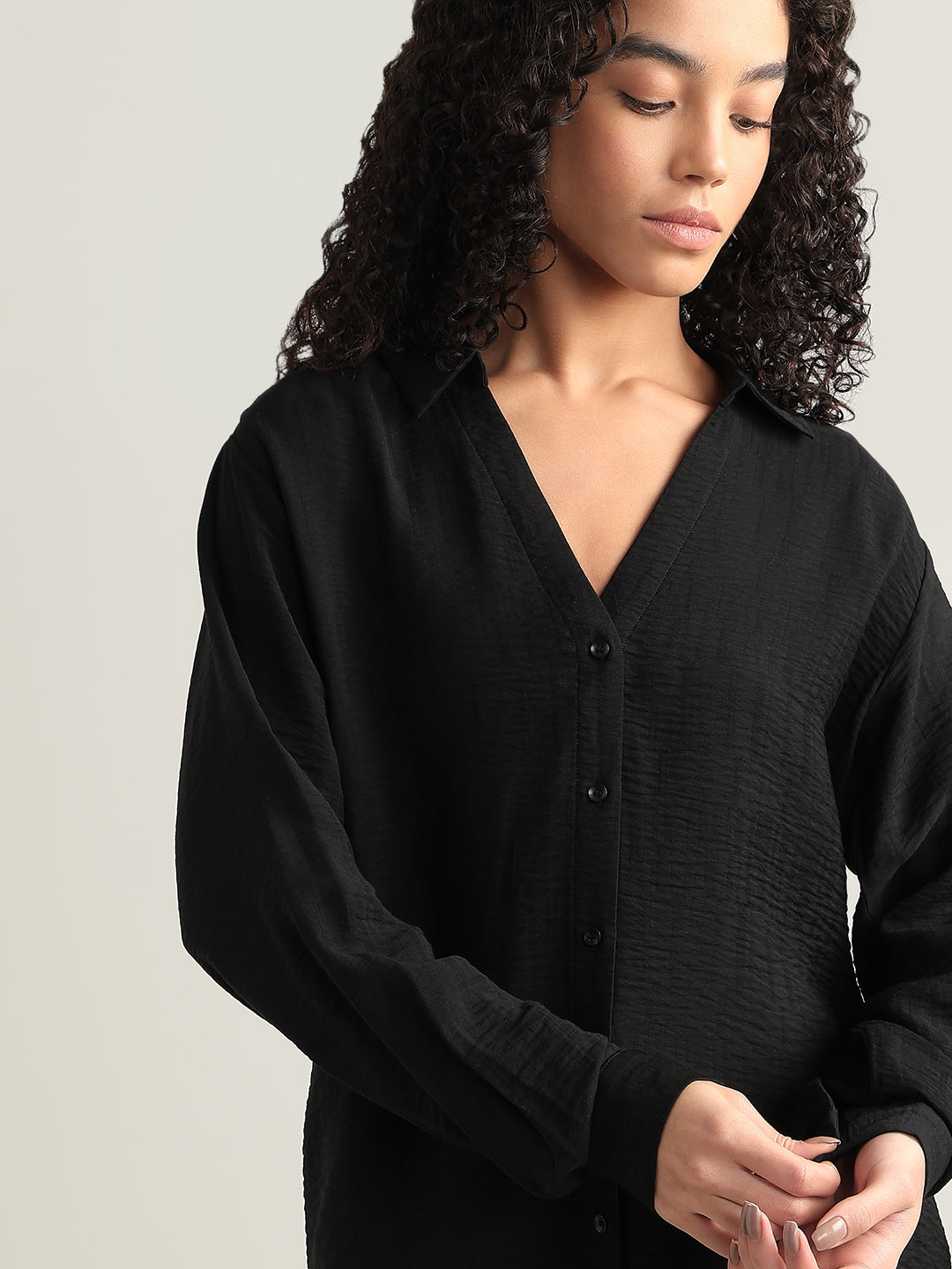 Black Button-Down Shirt