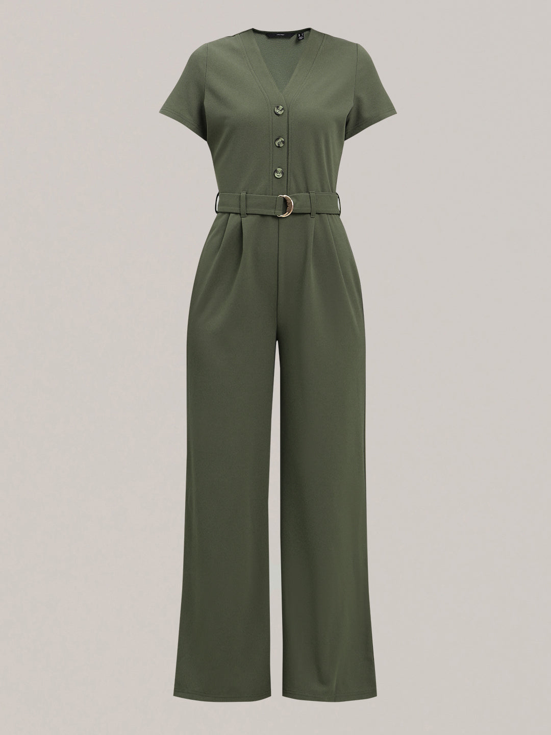 Olive V-Neck Jumpsuit
