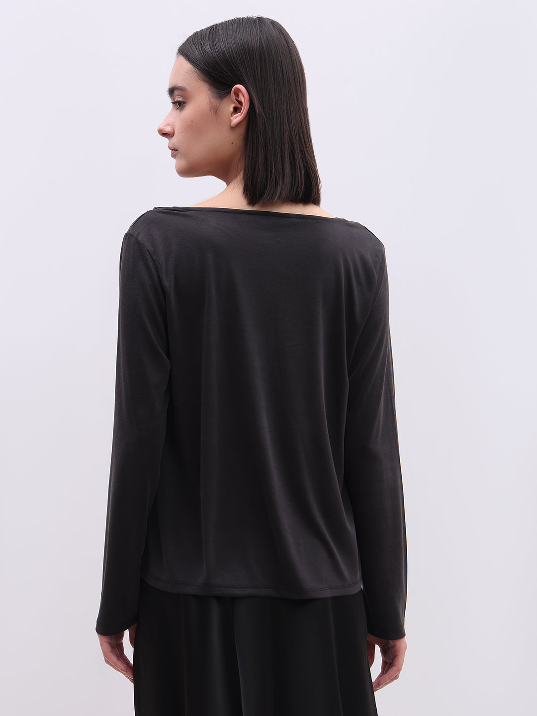 Black Cowl Neck Top