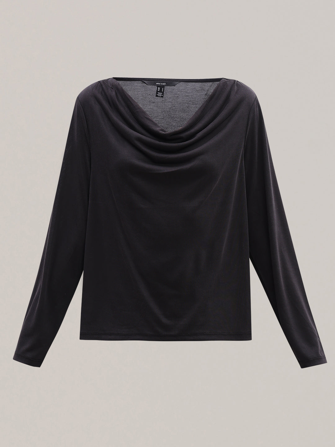 Black Cowl Neck Top