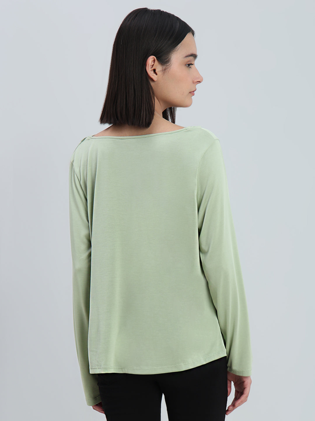 Green Cowl Neck Top