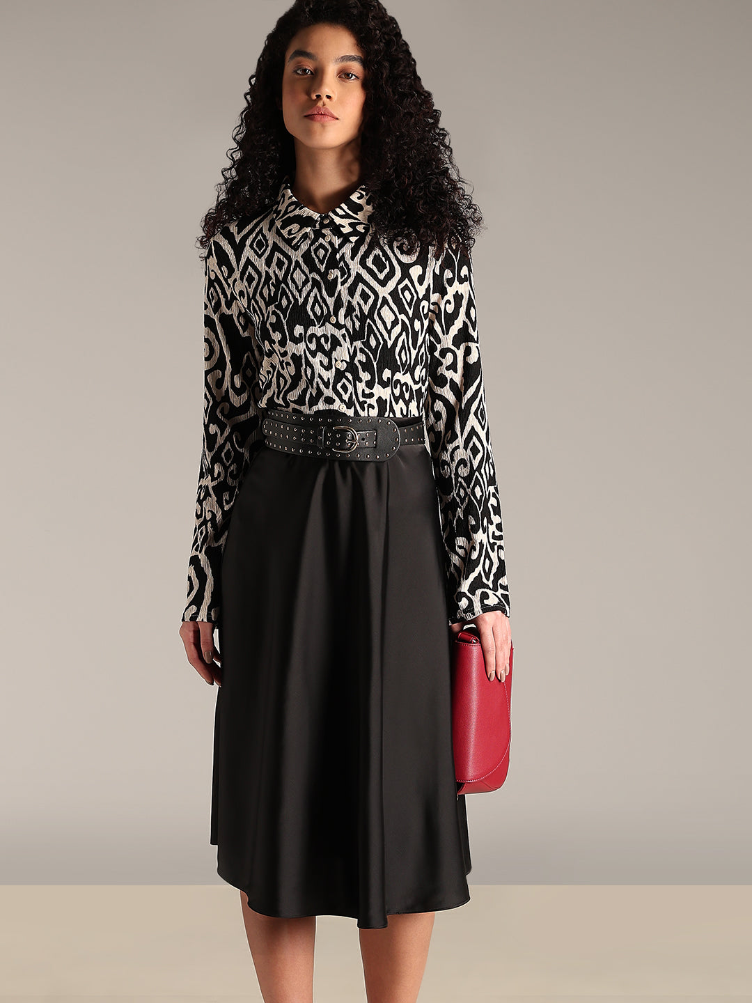 Abstract Print Full Sleeves Shirt - XS