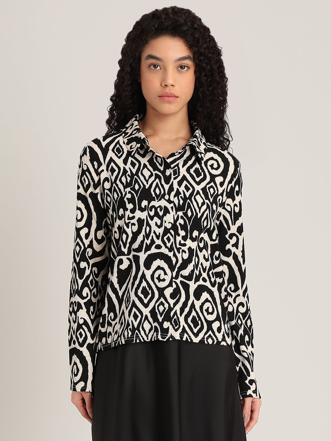 Abstract Print Full Sleeves Shirt