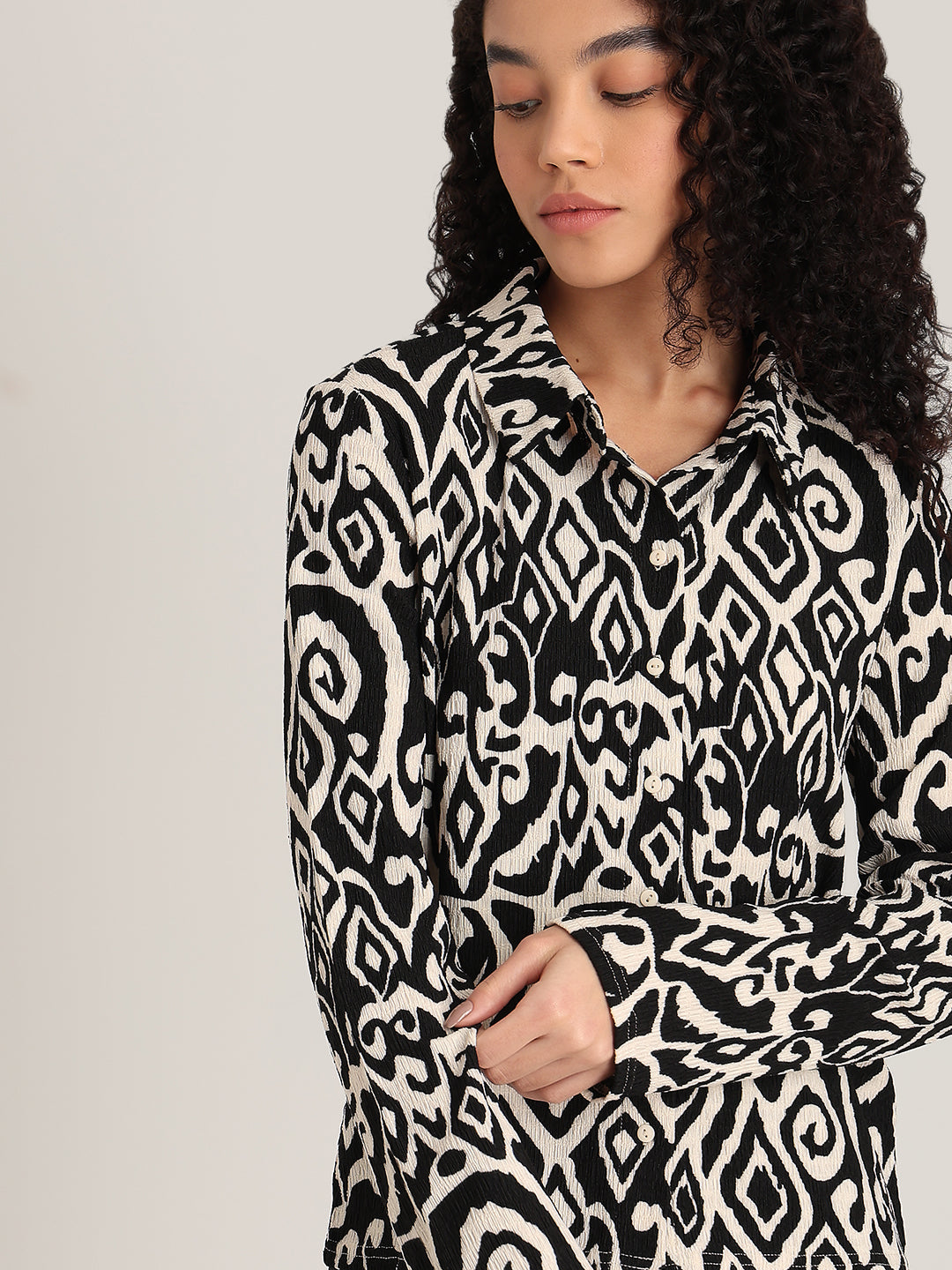 Abstract Print Full Sleeves Shirt