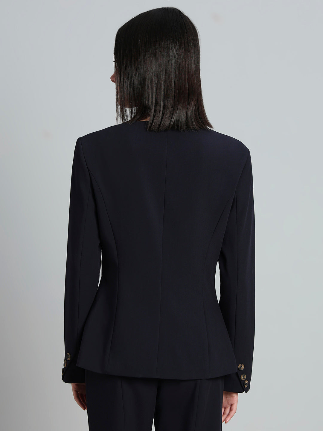 Navy Blue Structured Blazer