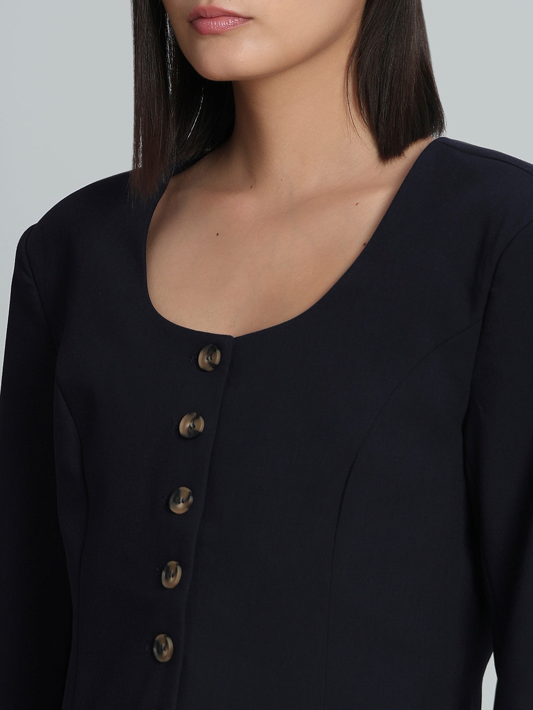 Navy Blue Structured Blazer