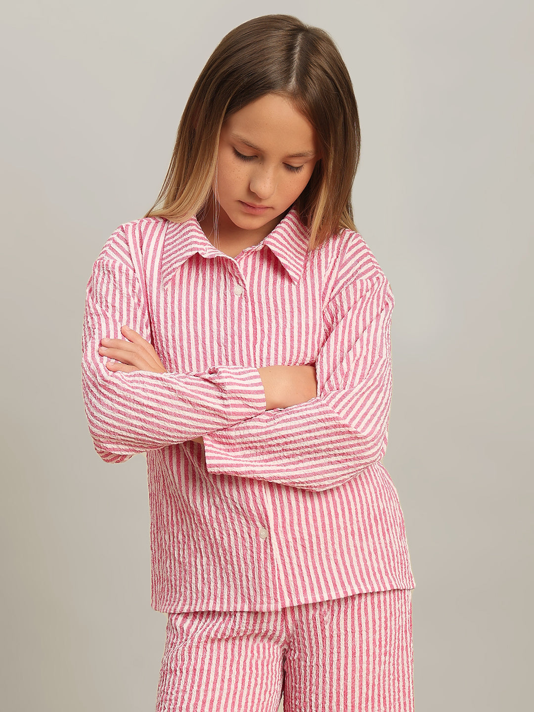 GIRL Pink Striped Shirt