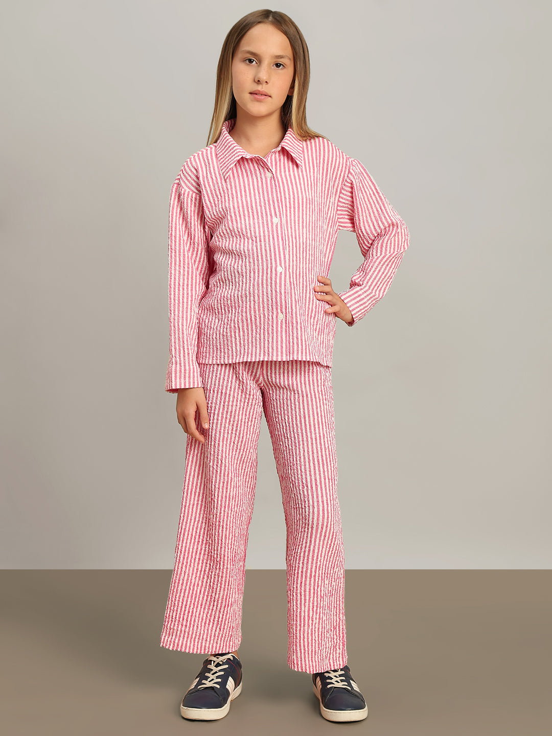 GIRL Pink Striped Shirt