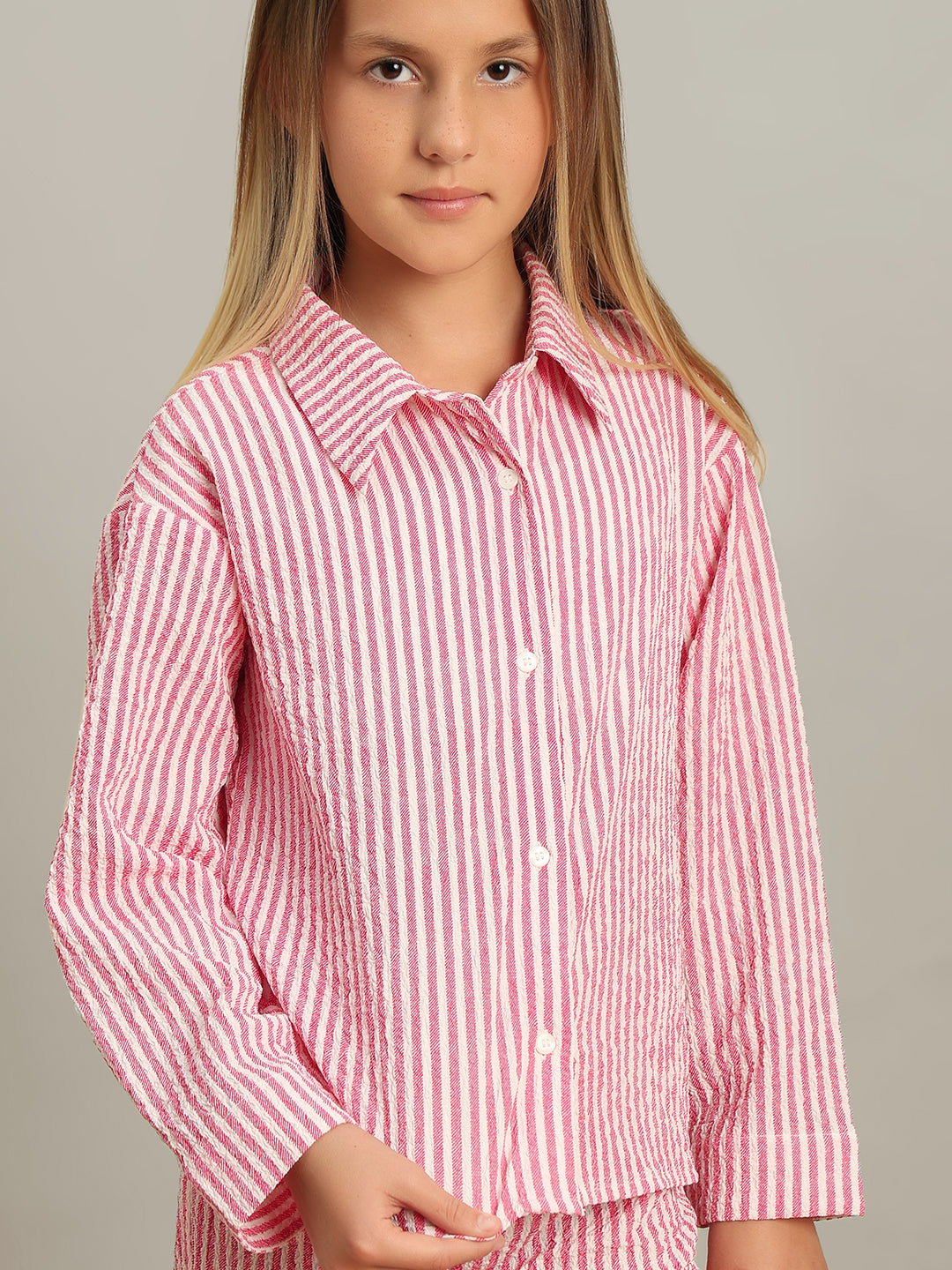 GIRL Pink Striped Shirt