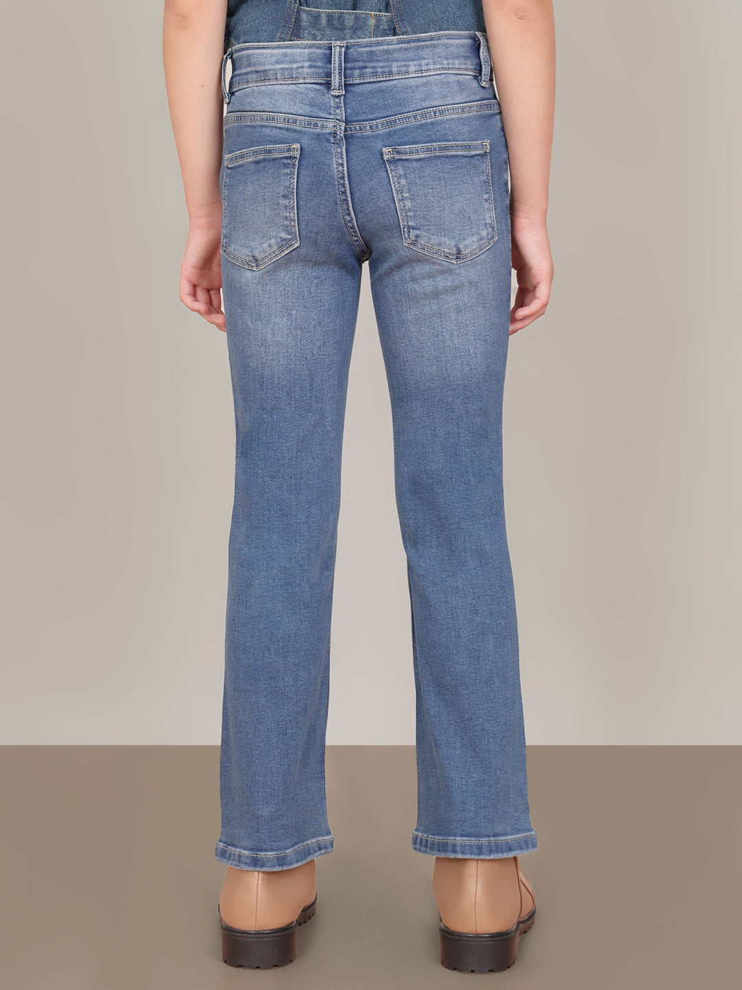 GIRL Blue Mid Rise Flared Jeans