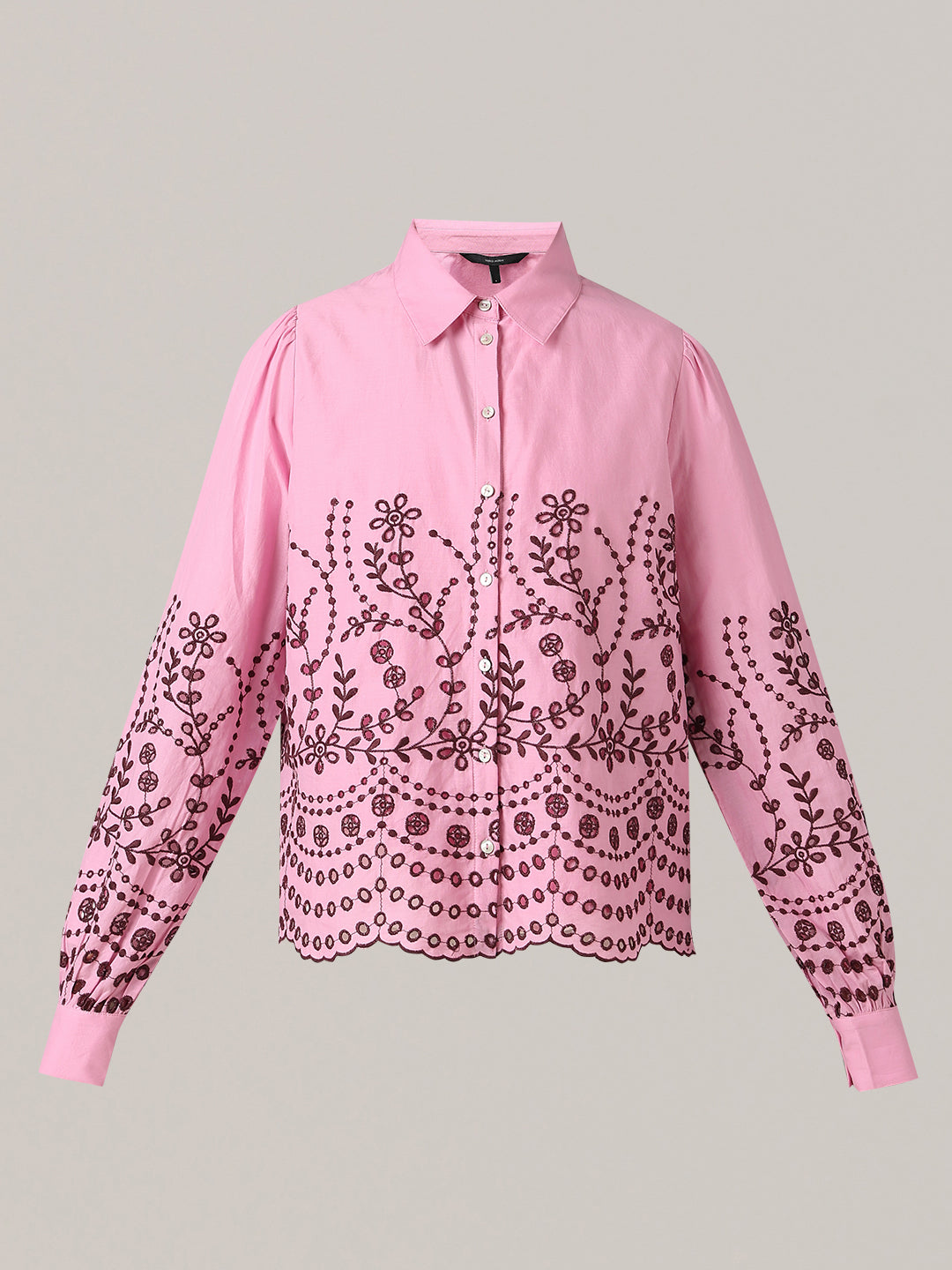 Organic Cotton Embroidered Shirt - Pink