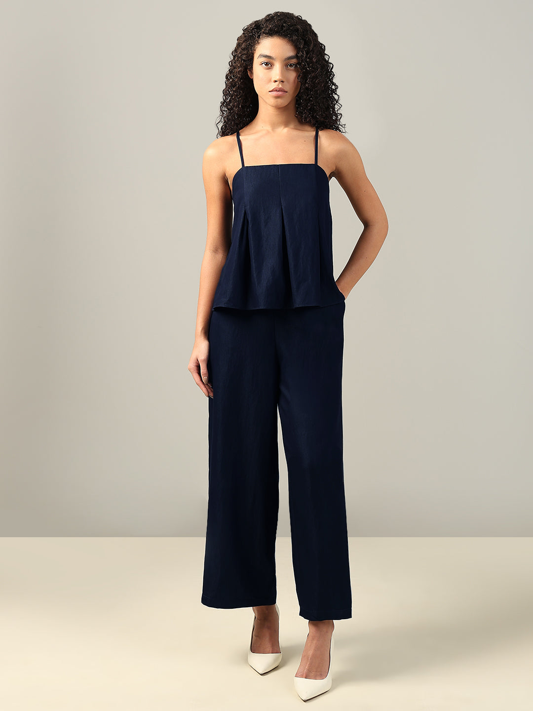 Navy Spaghetti Strap Top