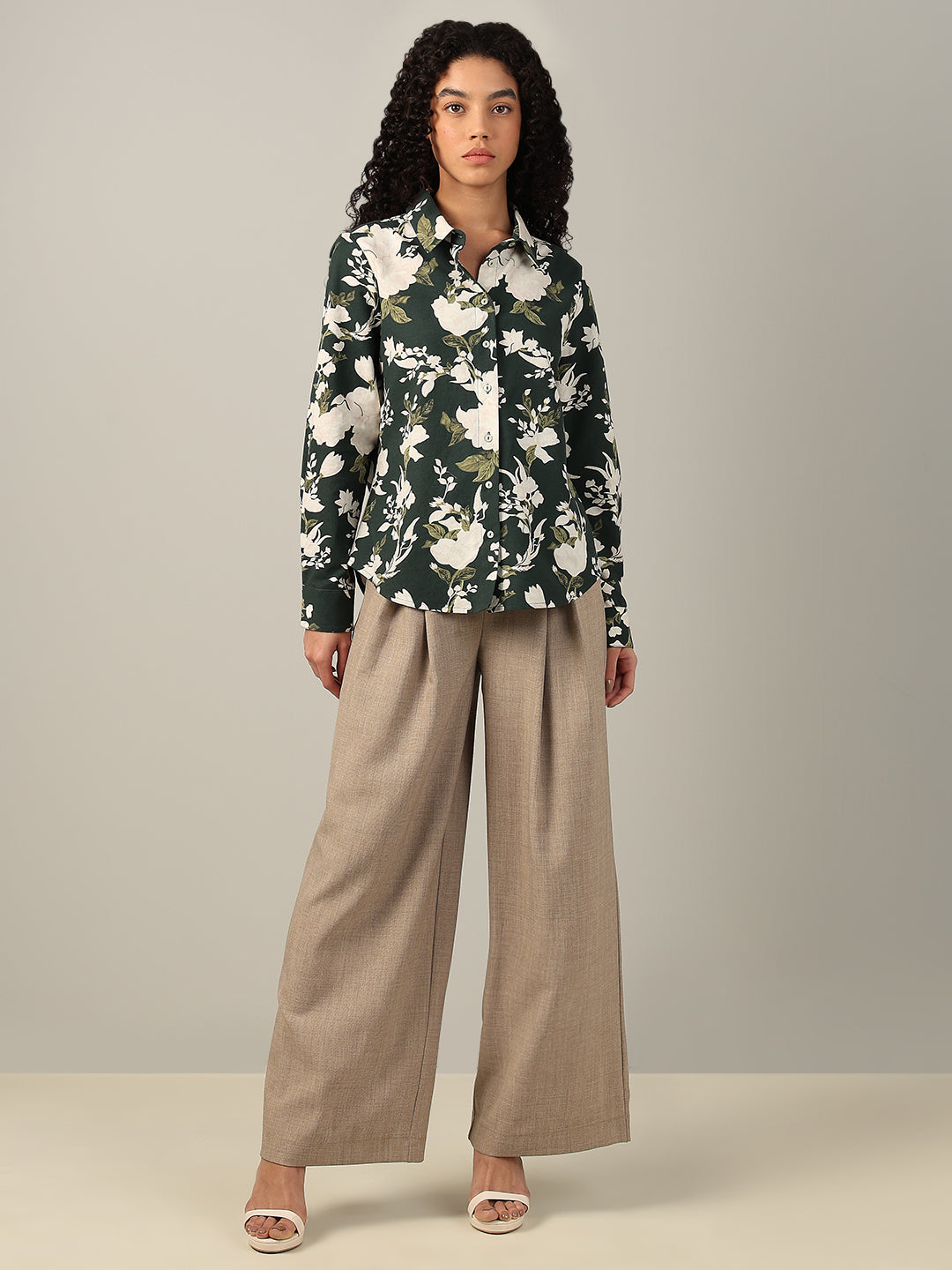 Dark Green Floral Shirt