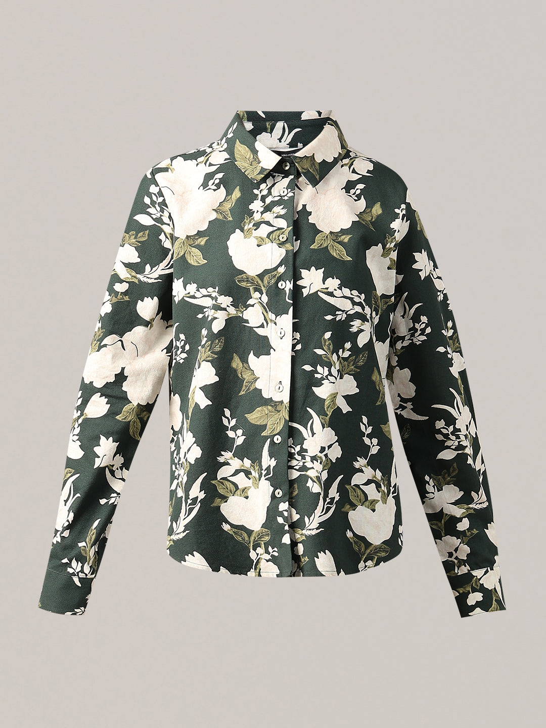 Dark Green Floral Shirt