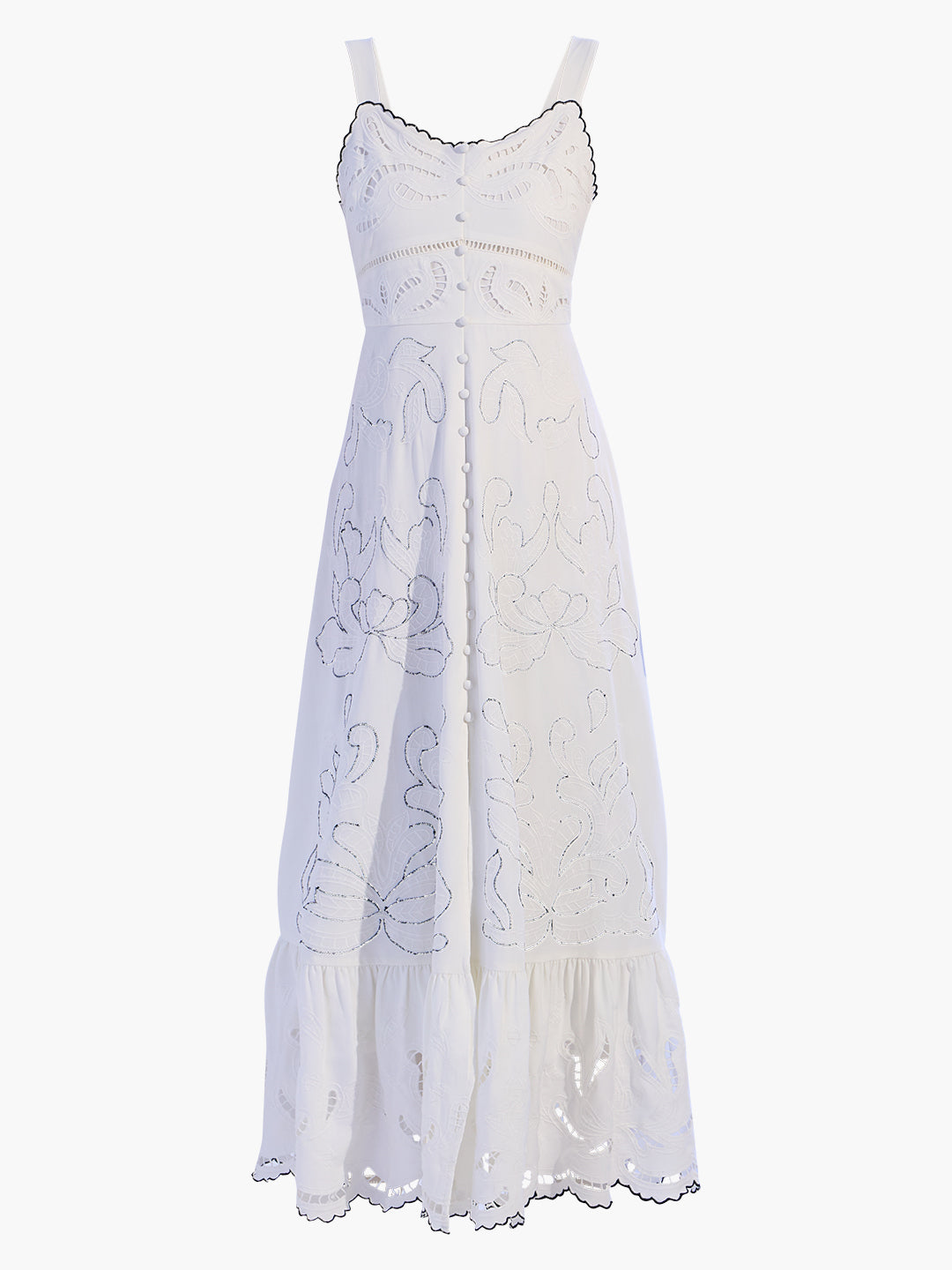 EDIT White Embroidered Maxi Dress