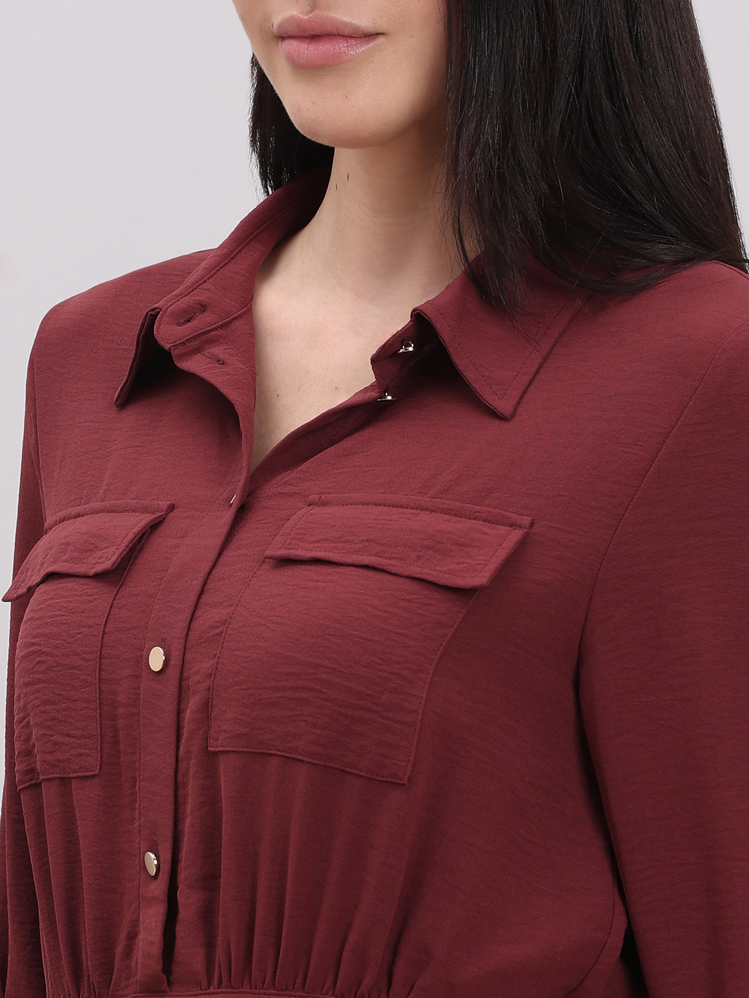 Classic Belted Midi Shirt Dress