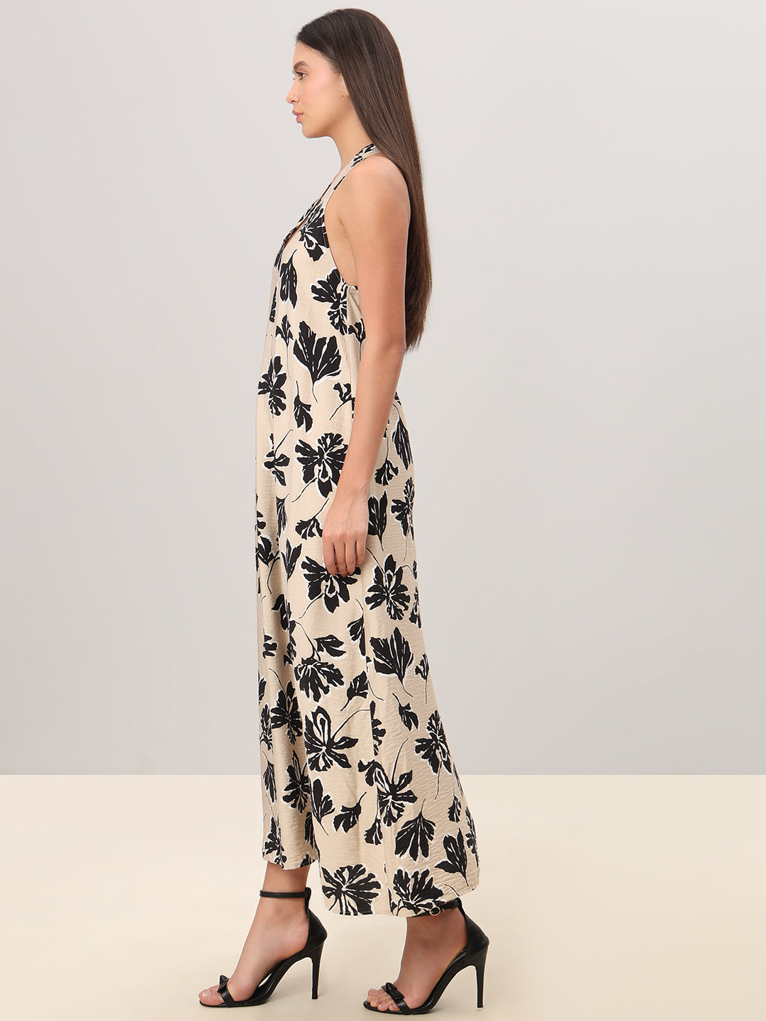 Floral Print Halter Neck Dress