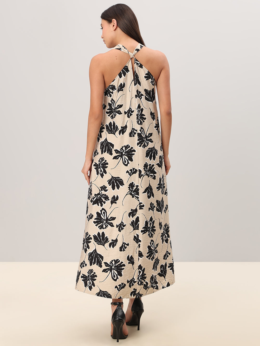 Floral Print Halter Neck Dress