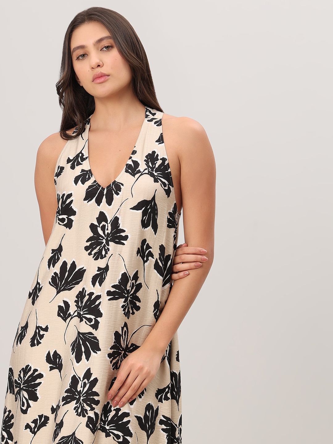 Floral Print Halter Neck Dress