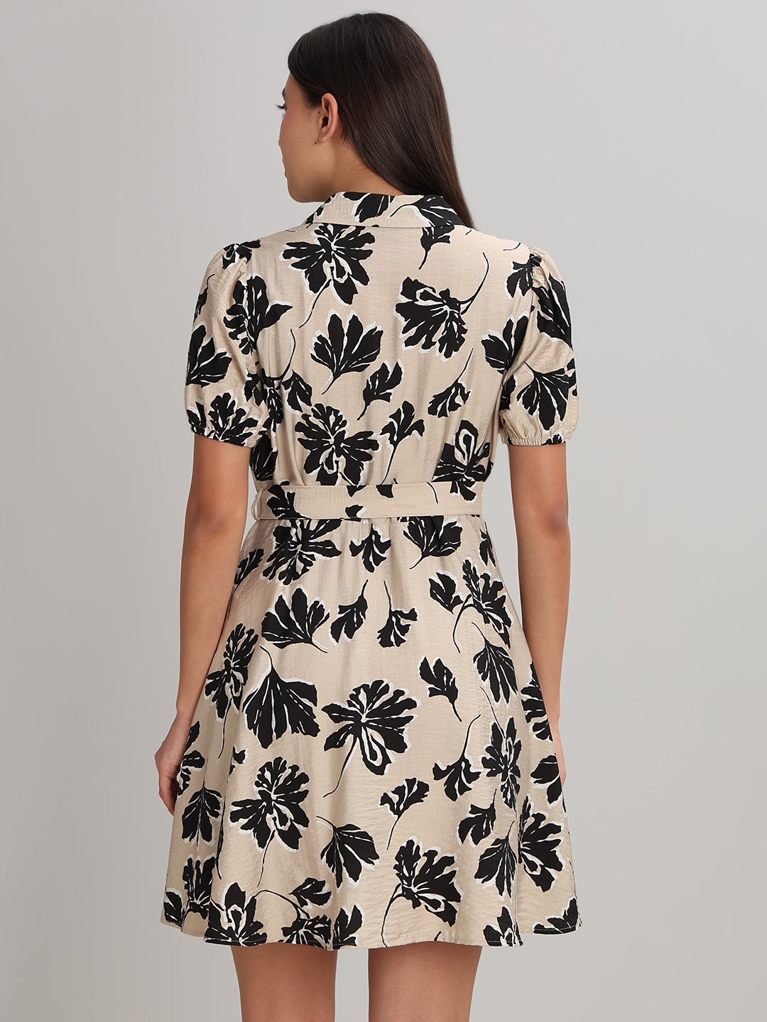 Floral Print Short Shirt Dress