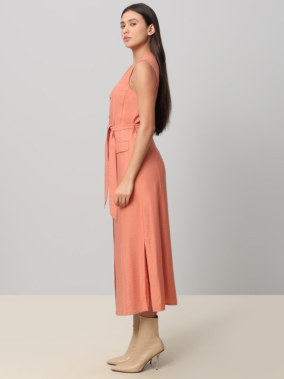 V-Neck Sleeveless Dress