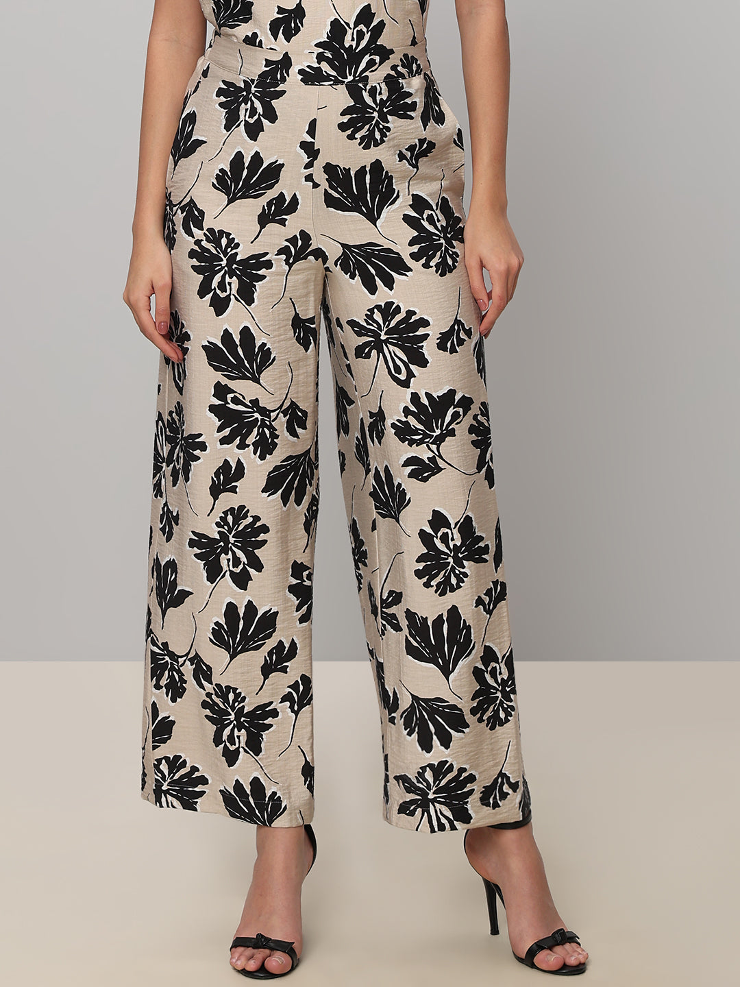 Floral Print High Rise Pants