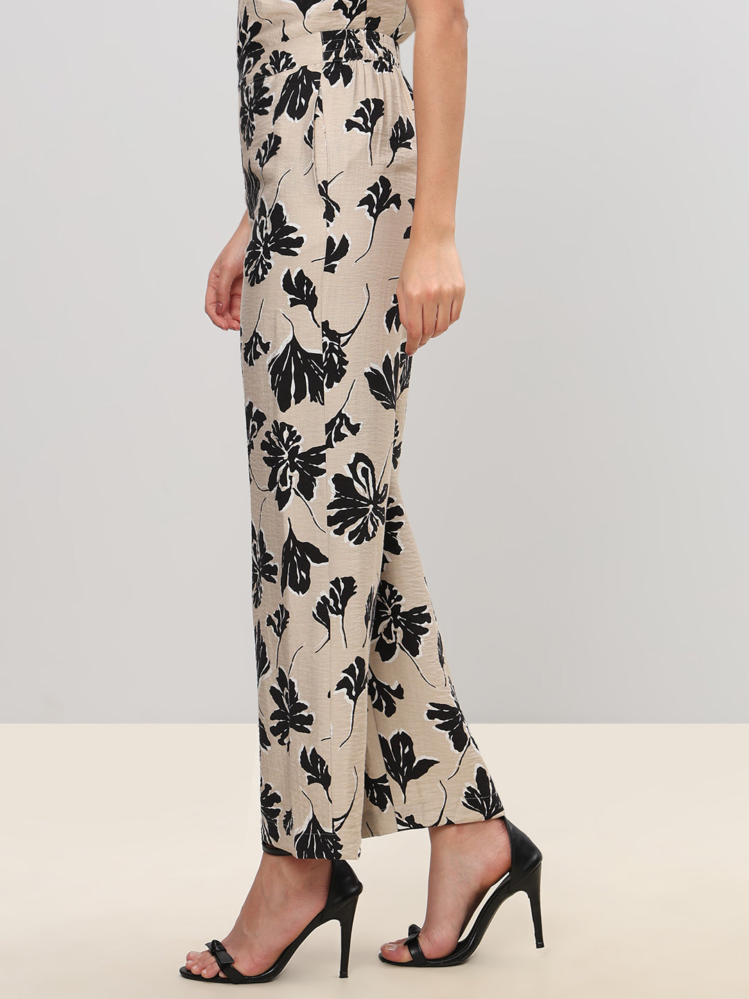 Floral Print High Rise Pants