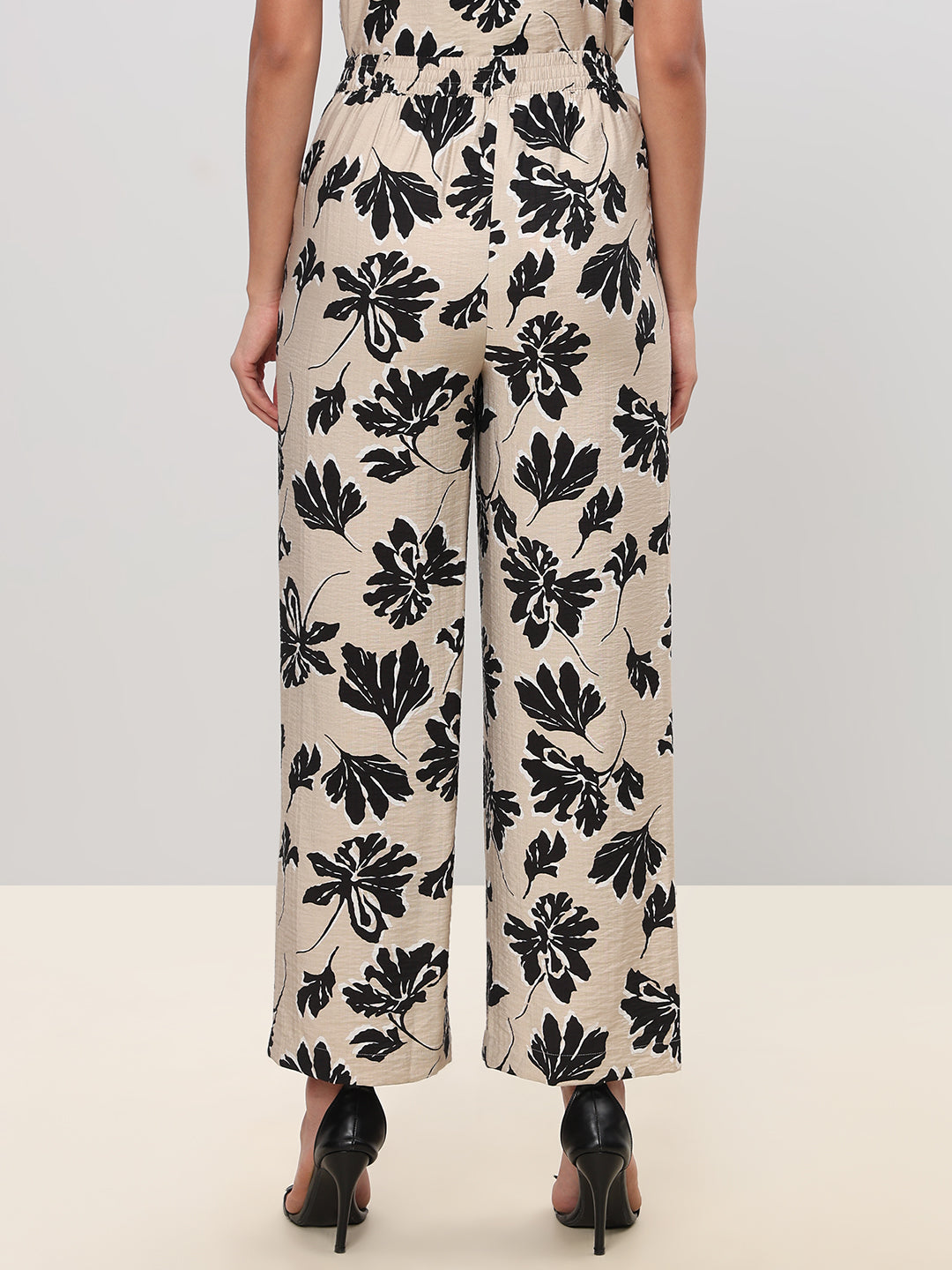 Floral Print High Rise Pants