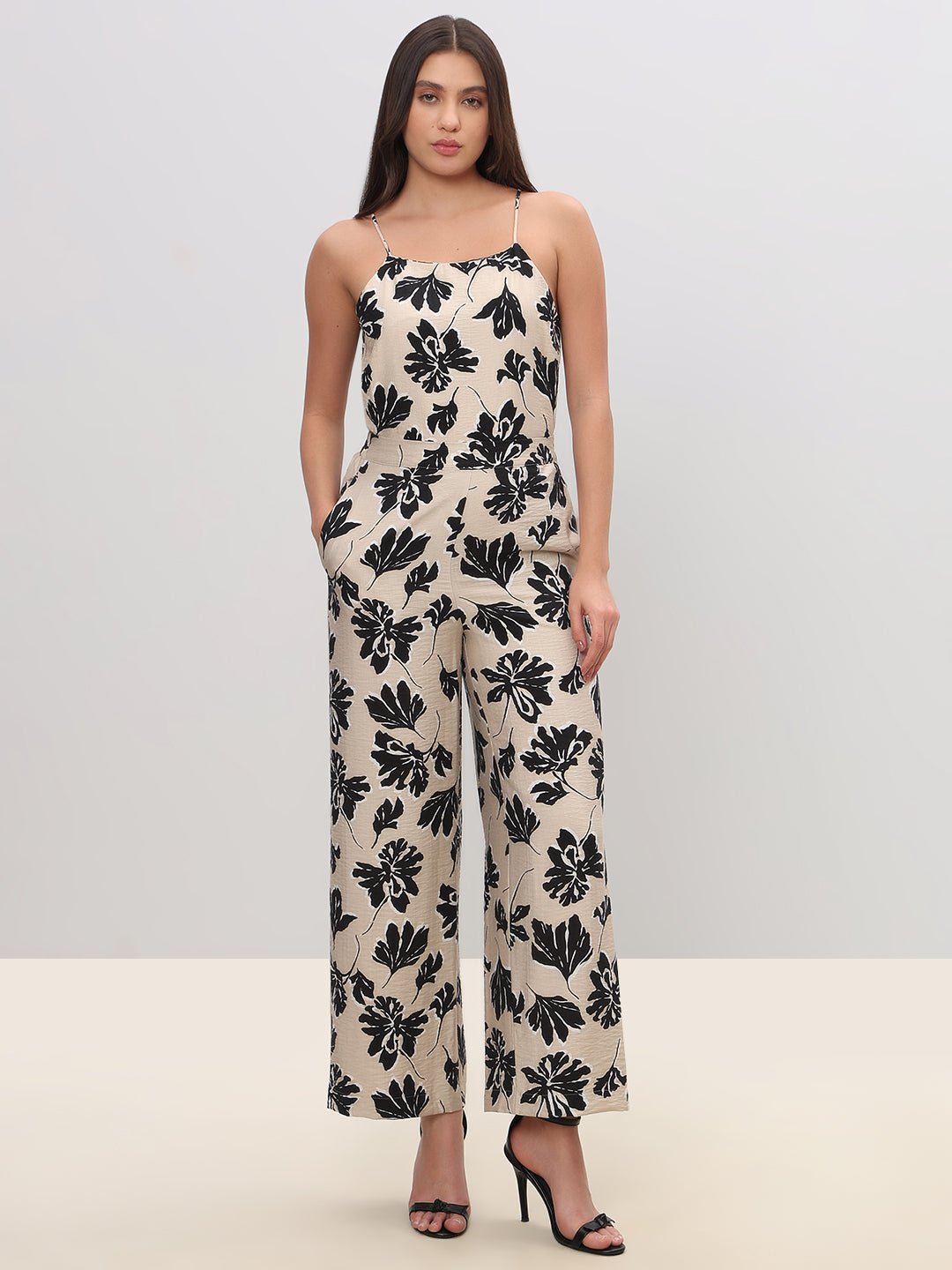 Floral Print High Rise Pants