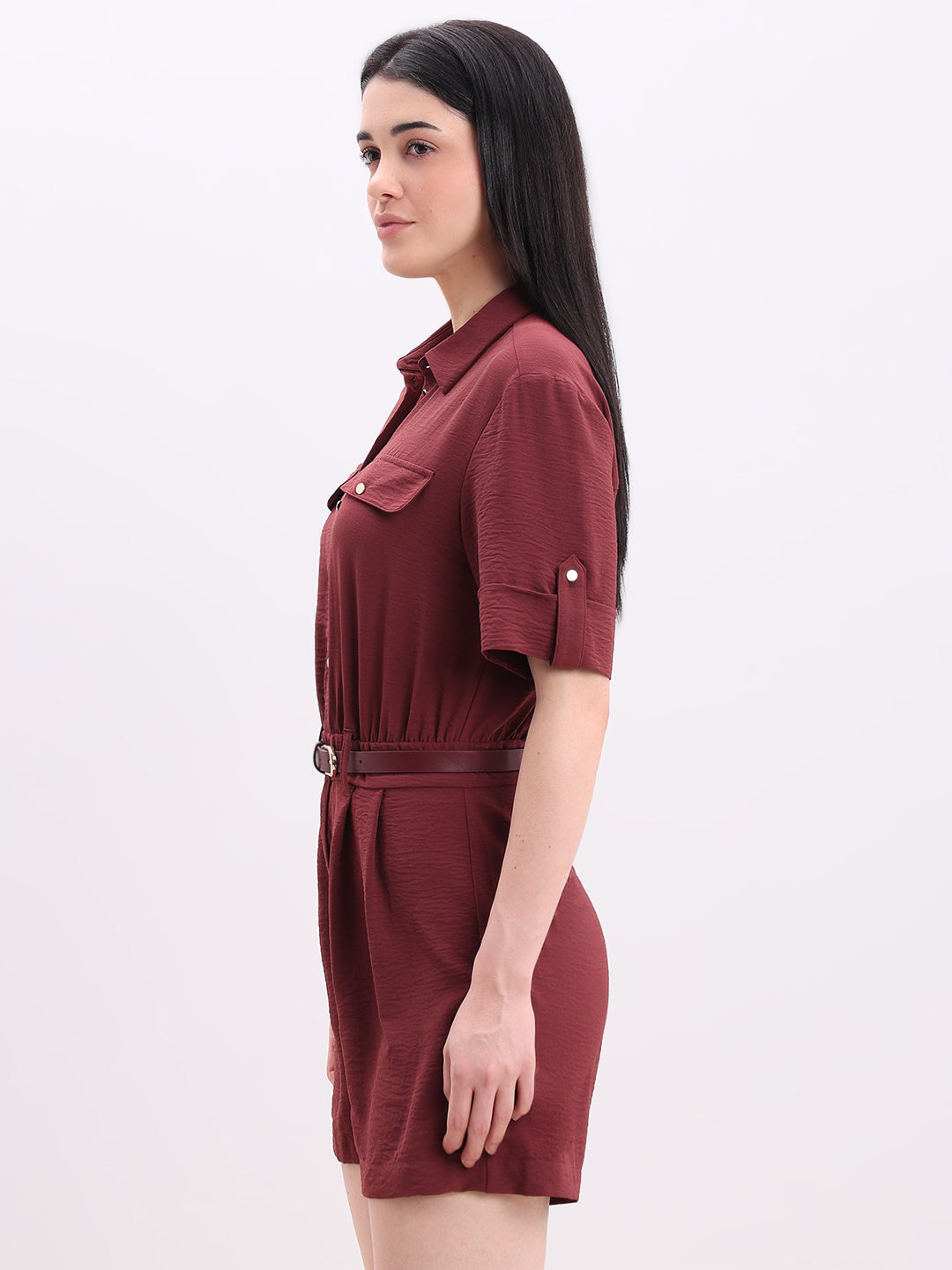 Dark Red Playsuit