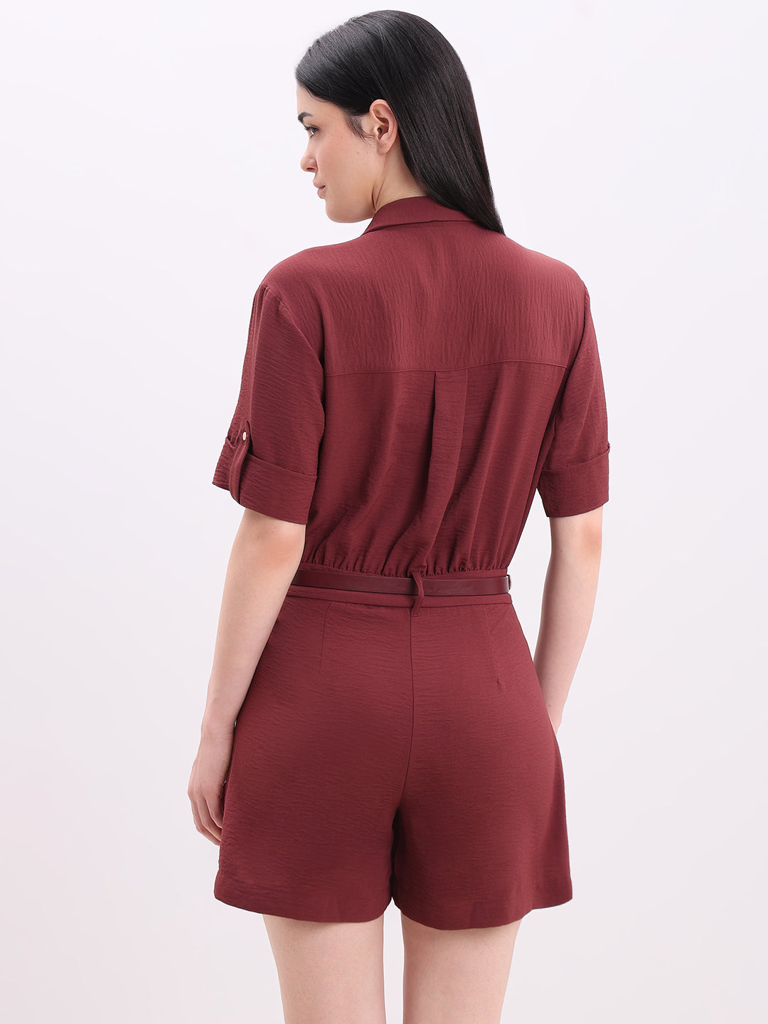 Dark Red Playsuit