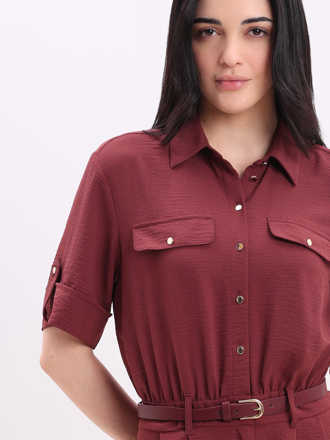 Dark Red Playsuit
