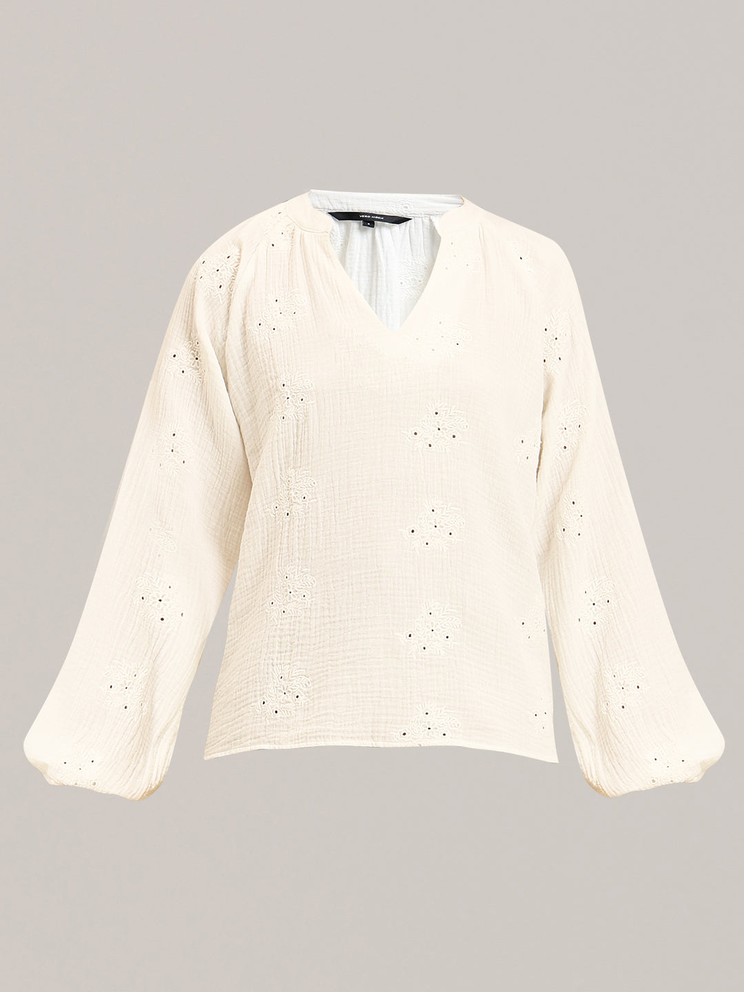 Embroidered V-Neck Top