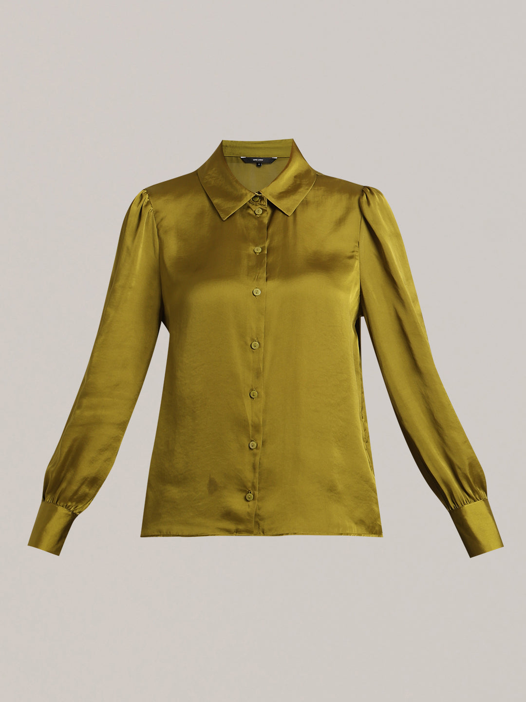 Mustard Satin Regular Fit Shirt
