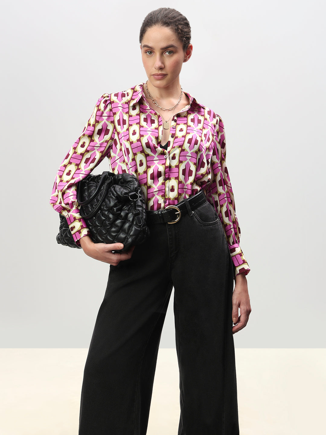 Geometric Print Shirt - XS