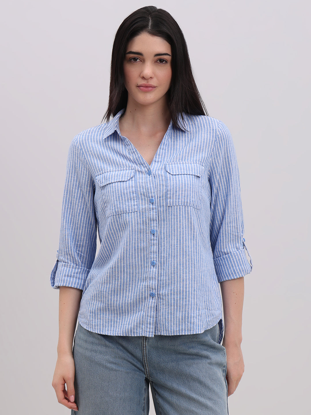 Light Blue Striped Shirt