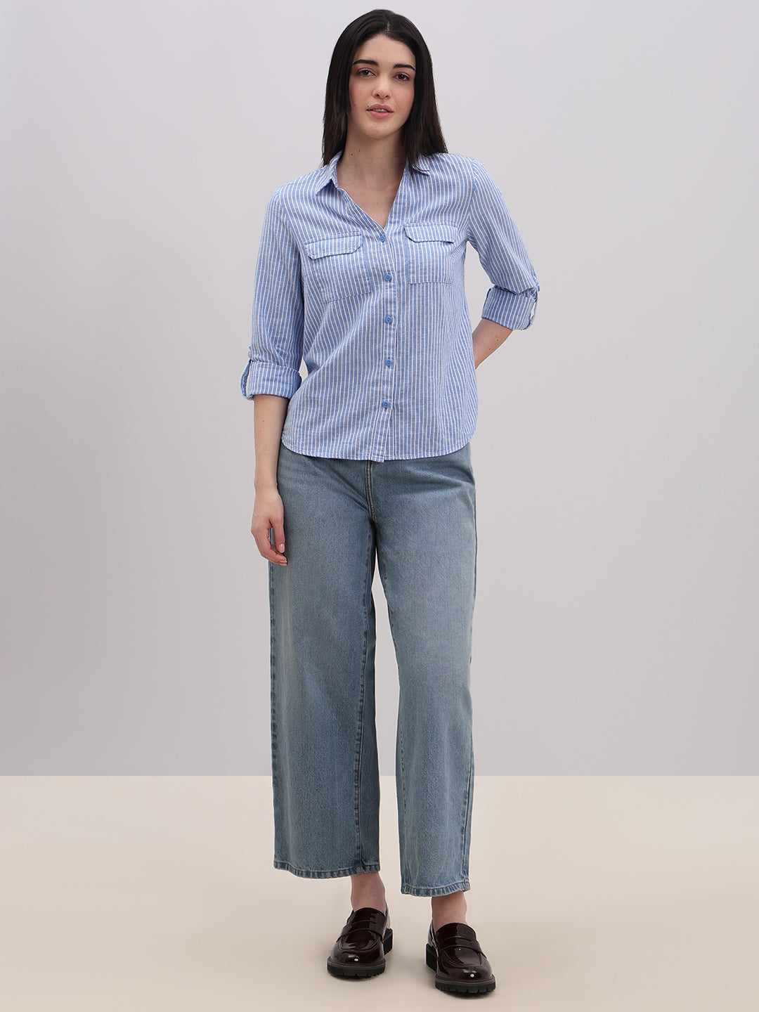 Light Blue Striped Shirt