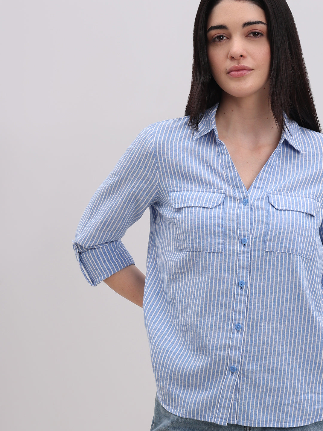 Light Blue Striped Shirt